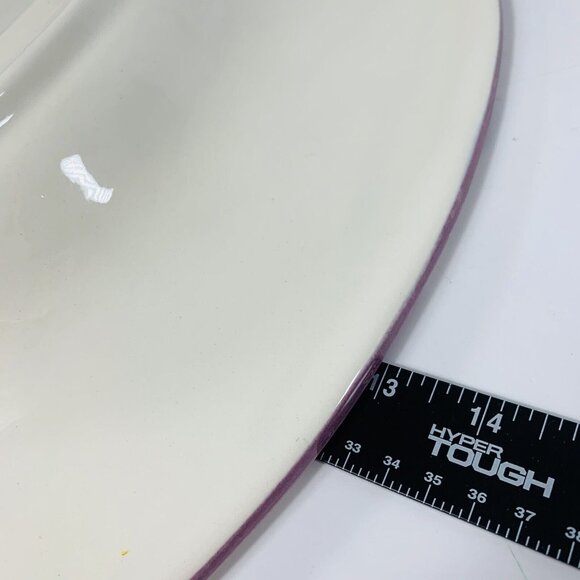 Laurie Gates Oval Serving Bowl Heavy Ceramic Hand Painted Vegetable Checkerboard - Picture 11 of 12